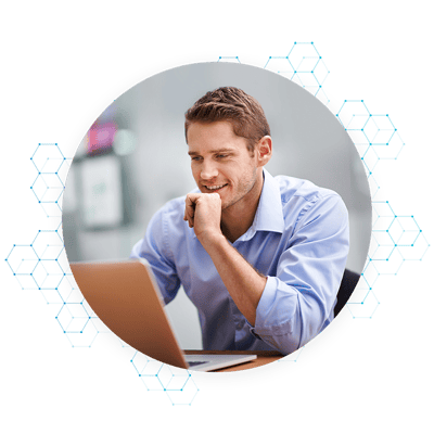 businessman on laptop in office