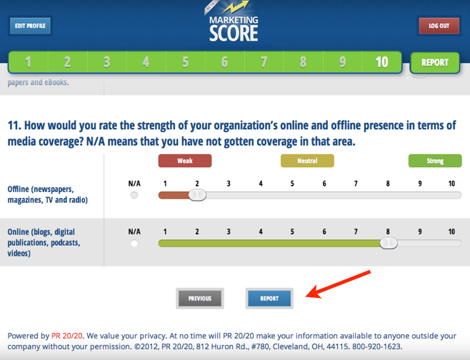 How to Share Your Marketing Score Assessment Results